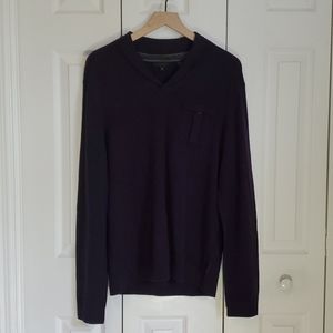 Ted Baker Plum V-Neck Wool Front Pocket Sweater…